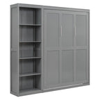 Cama Murphy de pared de tamaño completo con estantes