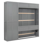 Cama Murphy de pared de tamaño completo con estantes