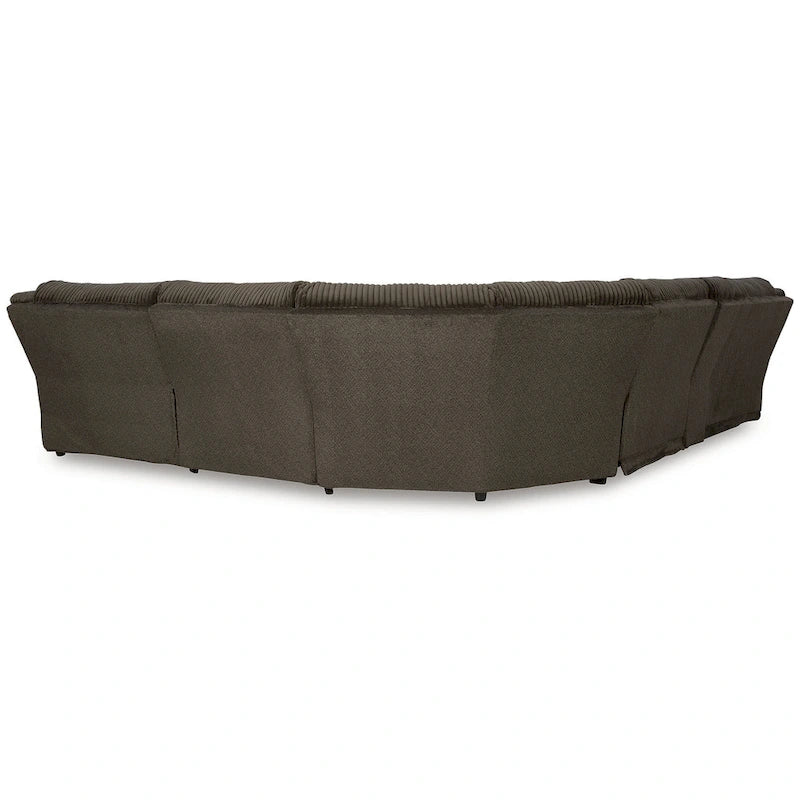 Sofá Seccional Reclinable de 6 Piezas con Chaise, Café, de Lujo