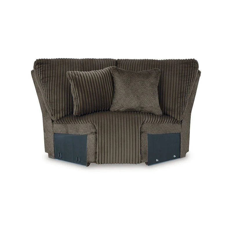 Sofá Seccional Reclinable de 6 Piezas con Chaise, Café, de Lujo