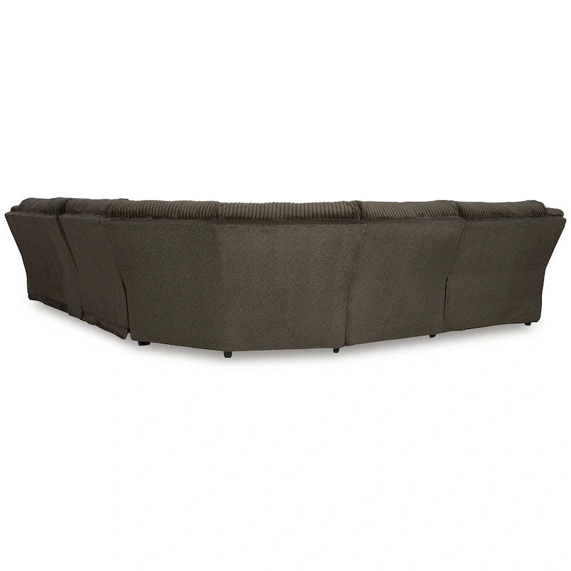 Sofá Seccional Reclinable de 6 Piezas con Chaise, Café, de Lujo