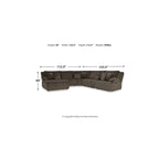 Sofá Seccional Reclinable de 6 Piezas con Chaise, Café, de Lujo
