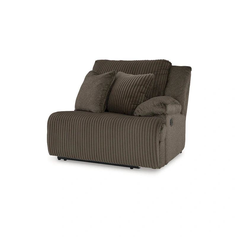 Sofá Seccional Reclinable de 6 Piezas con Chaise, Café, de Lujo
