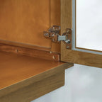 Armario aparador de almacenamiento grande de 4 puertas con puertas de vidrio, estantes ajustables y diseño arqueado para cocina, comedor