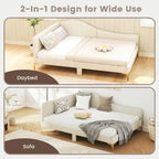 Cama Nido Tapizada Twin/Full con Remaches y Plataforma