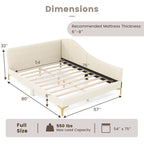 Cama Nido Tapizada Twin/Full con Remaches y Plataforma