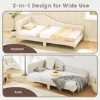 Cama Nido Tapizada Twin/Full con Remaches y Plataforma