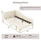 Cama Nido Tapizada Twin/Full con Remaches y Plataforma