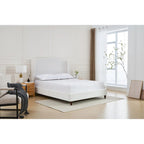 Cama King con respaldo alto tapizada de estilo minimalista para un sueño reparador y un dormitorio elegante