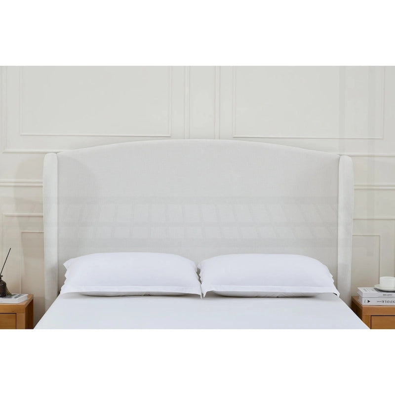 Cama King con respaldo alto tapizada de estilo minimalista para un sueño reparador y un dormitorio elegante