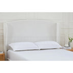 Cama King con respaldo alto tapizada de estilo minimalista para un sueño reparador y un dormitorio elegante