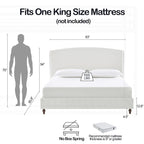 Cama King con respaldo alto tapizada de estilo minimalista para un sueño reparador y un dormitorio elegante