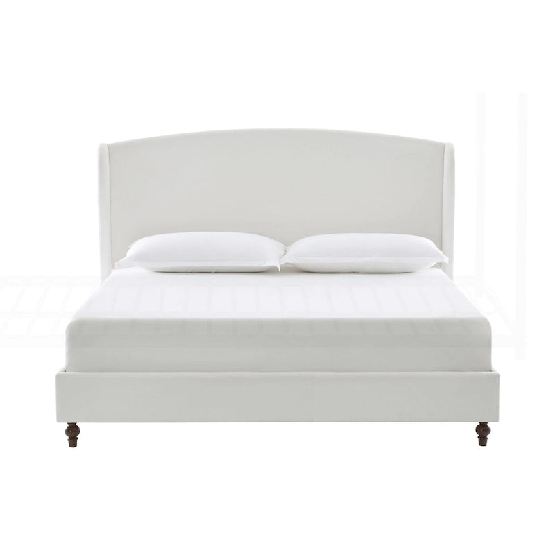 Cama King con respaldo alto tapizada de estilo minimalista para un sueño reparador y un dormitorio elegante