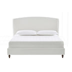 Cama King con respaldo alto tapizada de estilo minimalista para un sueño reparador y un dormitorio elegante