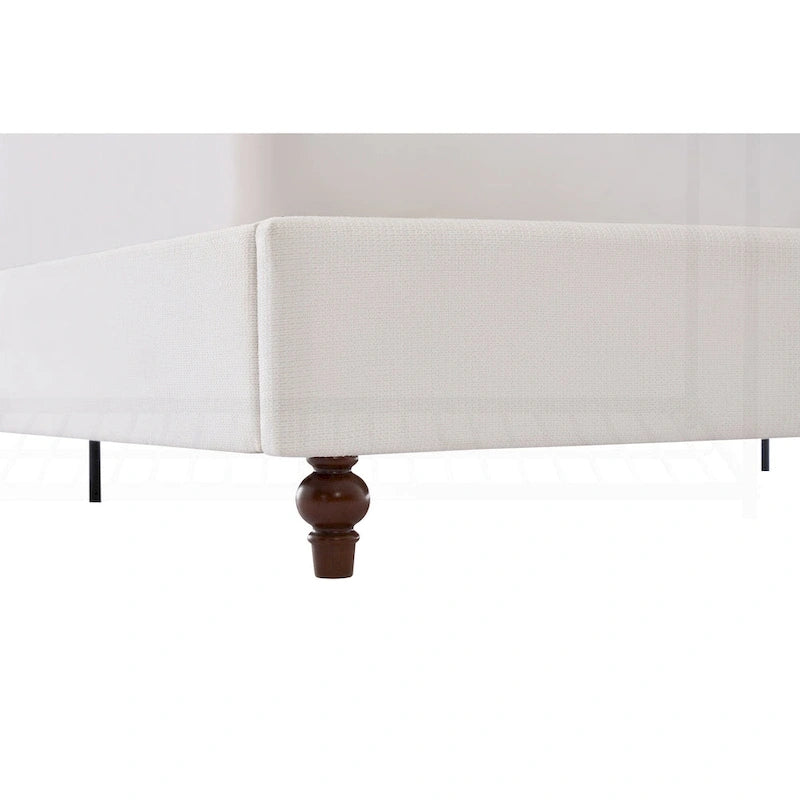 Cama King con respaldo alto tapizada de estilo minimalista para un sueño reparador y un dormitorio elegante