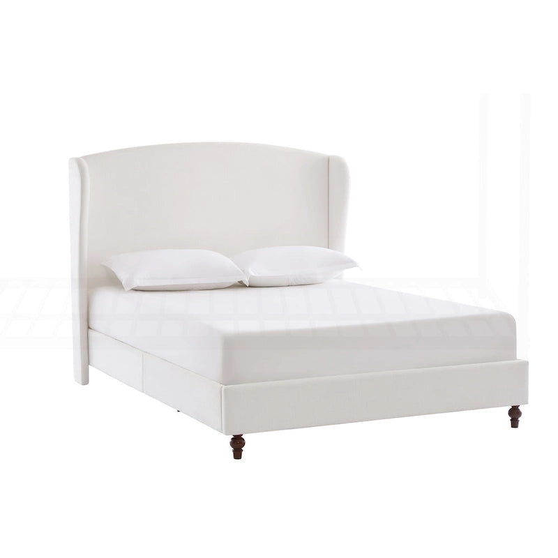 Cama King con respaldo alto tapizada de estilo minimalista para un sueño reparador y un dormitorio elegante