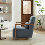 30.31 Sillón giratorio decorativo tapizado de mezcla de lino