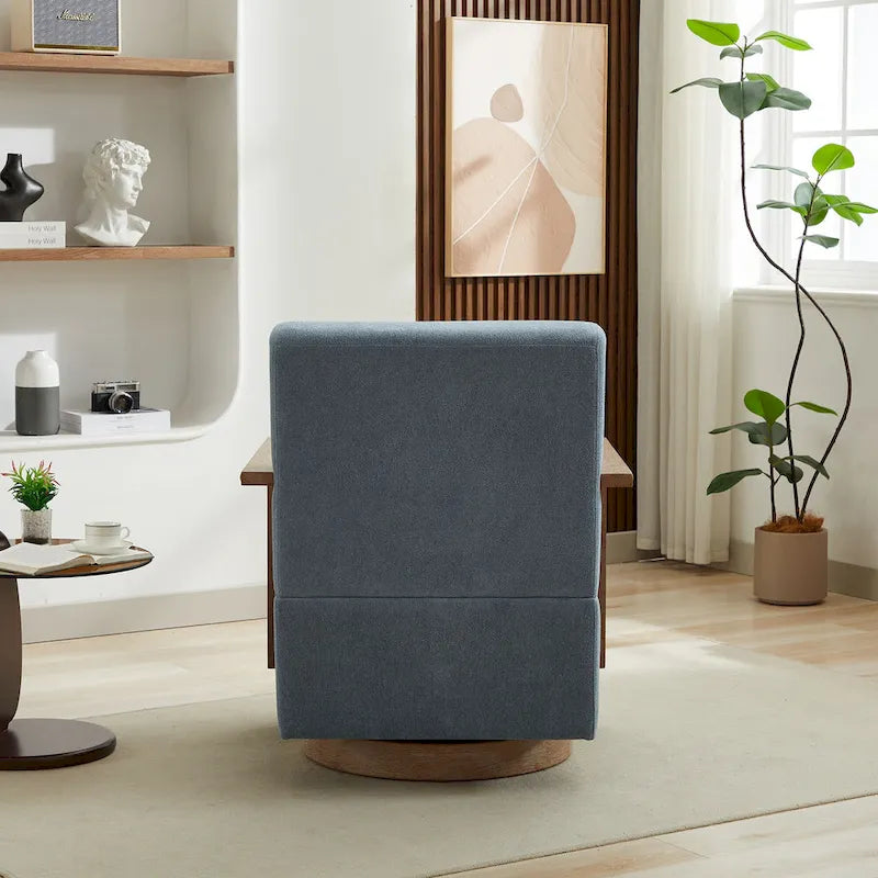 30.31 Sillón giratorio decorativo tapizado de mezcla de lino