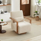 30.31 Sillón giratorio decorativo tapizado de mezcla de lino