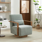 30.31 Sillón giratorio decorativo tapizado de mezcla de lino