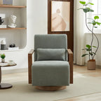 30.31 Sillón giratorio decorativo tapizado de mezcla de lino