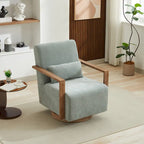 30.31 Sillón giratorio decorativo tapizado de mezcla de lino