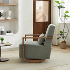 30.31 Sillón giratorio decorativo tapizado de mezcla de lino