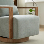 30.31 Sillón giratorio decorativo tapizado de mezcla de lino