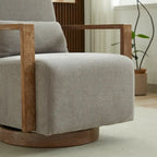 30.31 Sillón giratorio decorativo tapizado de mezcla de lino