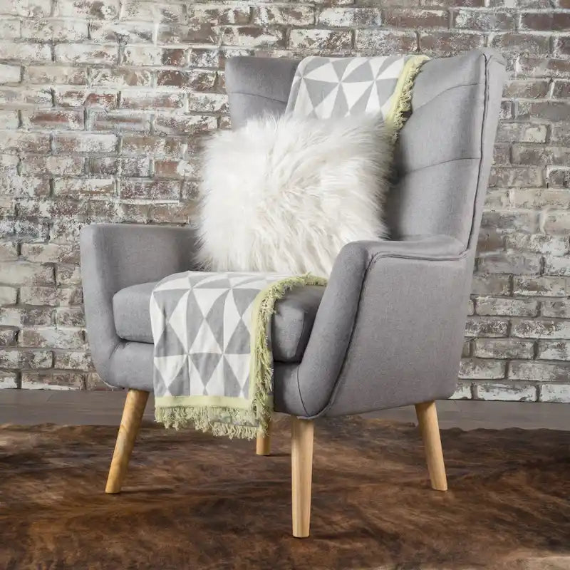 Sillón Orejero Alto Gris de 32,5"