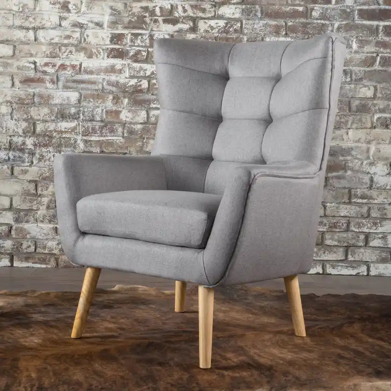 Sillón Orejero Alto Gris de 32,5"