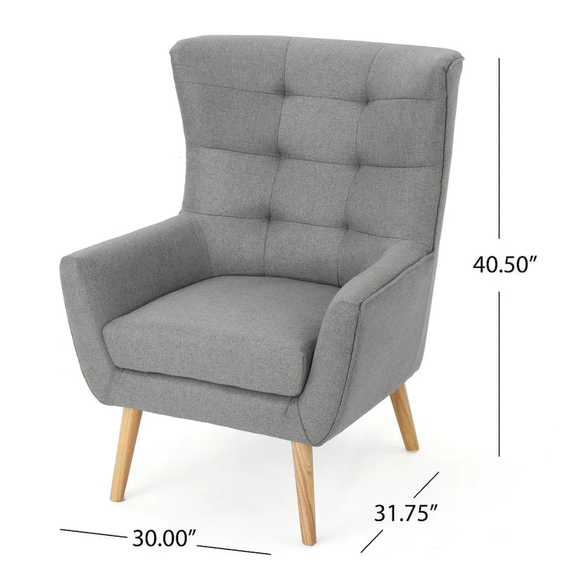 Sillón Orejero Alto Gris de 32,5"