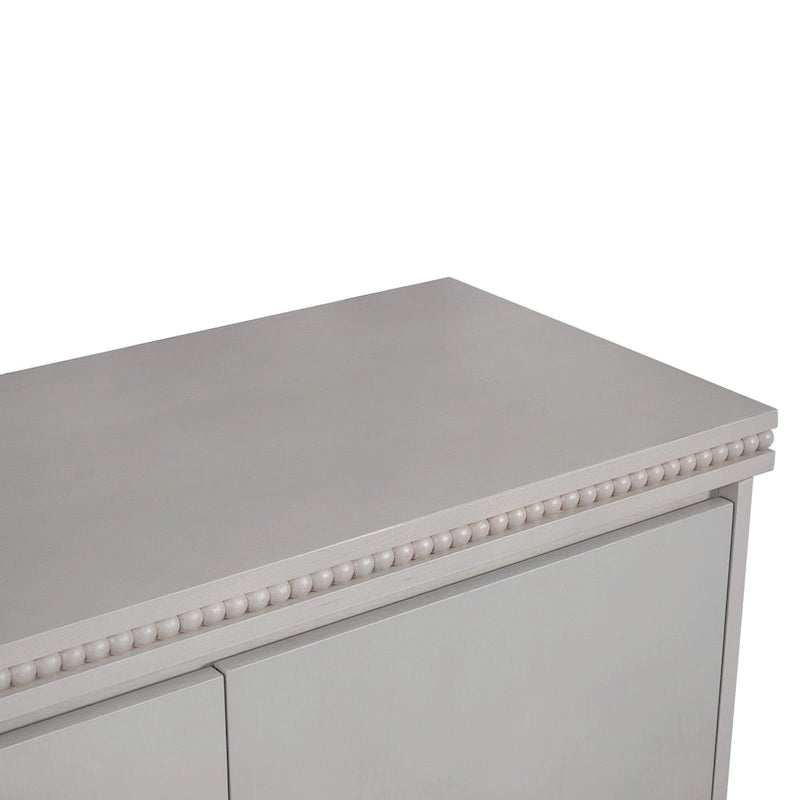 Aparador clásico de madera con moldura de cuentas – Elegante gabinete de almacenamiento para comedor o sala de estar