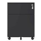 Archivador móvil de 2 cajones con cerradura, archivador de acero para tamaño legal/carta/A4/F4
