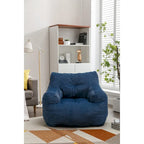 Sillón puff de tela suave de lino y algodón relleno de esponja viscoelástica