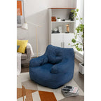 Sillón puff de tela suave de lino y algodón relleno de esponja viscoelástica