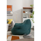 Sillón puff de tela suave de lino y algodón relleno de esponja viscoelástica