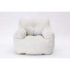 Sillón puff de tela suave de lino y algodón relleno de esponja viscoelástica