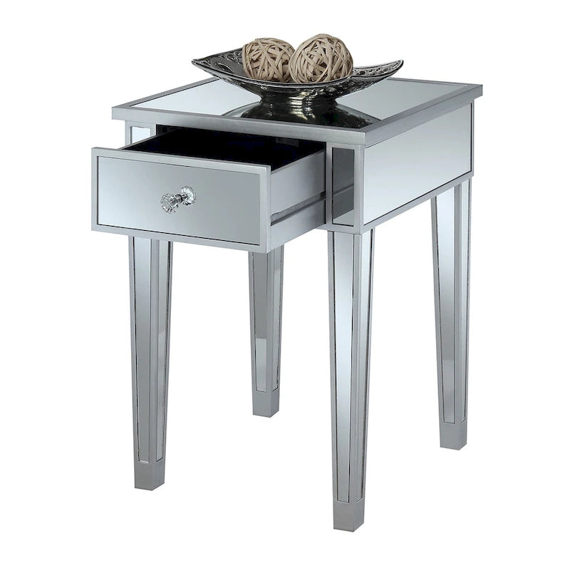 Mesa auxiliar con espejo Gold Coast de 1 cajón