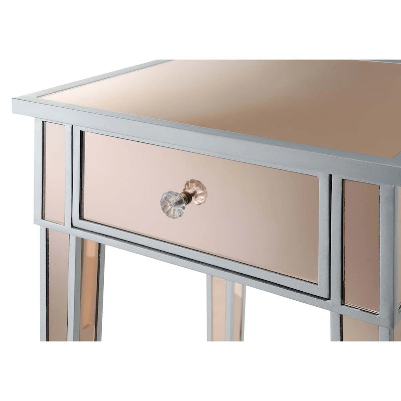 Mesa auxiliar con espejo Gold Coast de 1 cajón