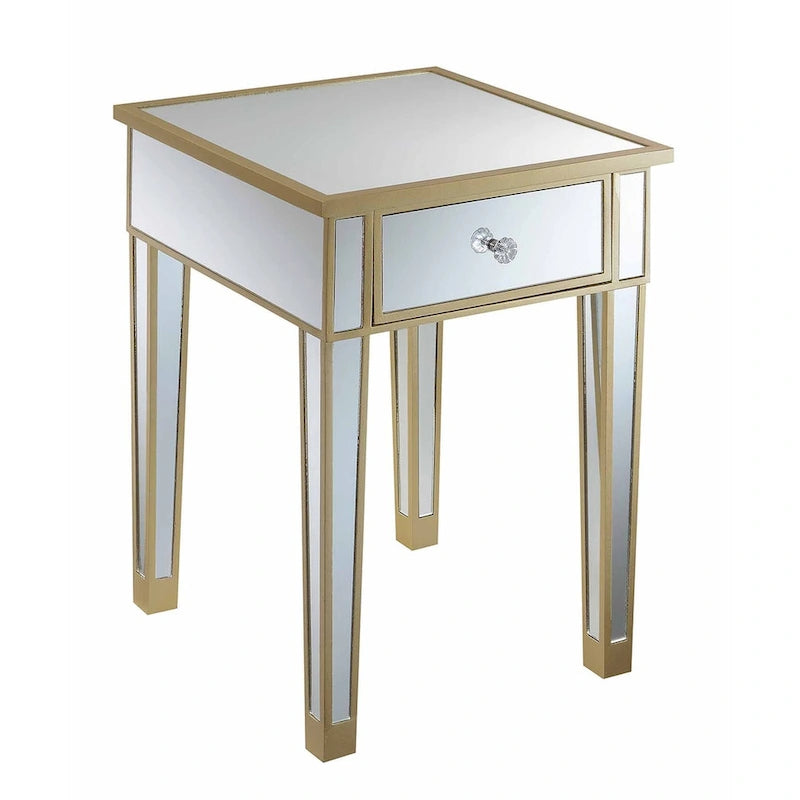 Mesa auxiliar con espejo Gold Coast de 1 cajón