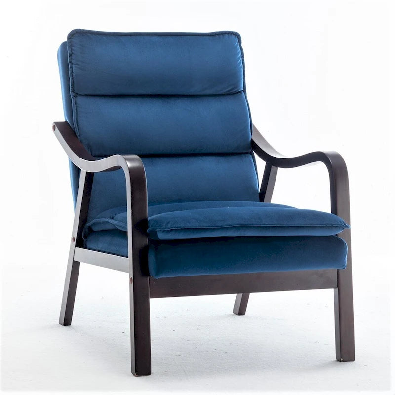 Sillón ancho de terciopelo