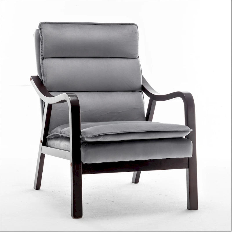 Sillón ancho de terciopelo