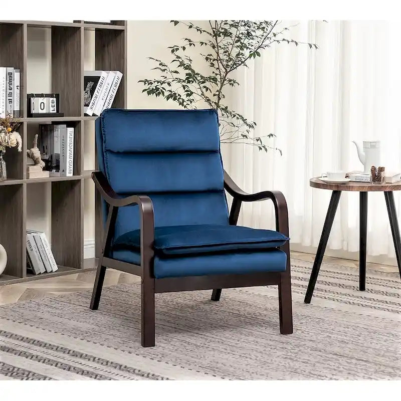 Sillón ancho de terciopelo