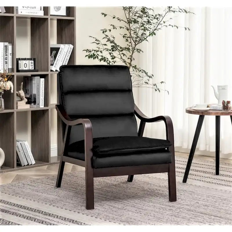 Sillón ancho de terciopelo