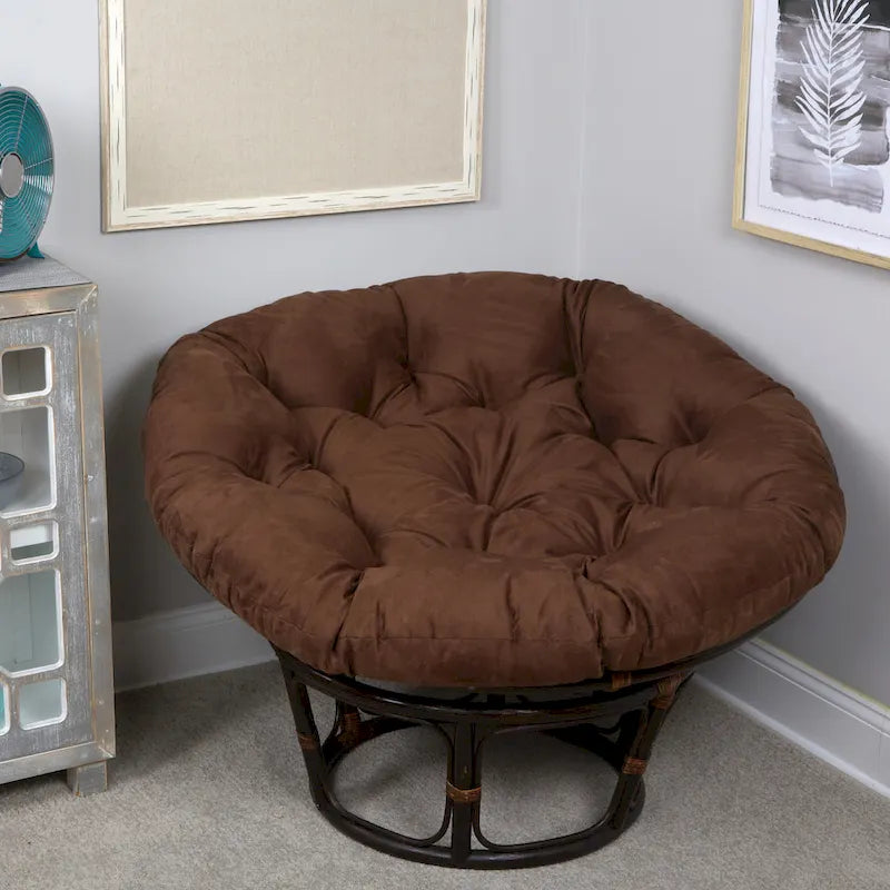 Cojín de repuesto grueso y mullido de microsuede sólido para silla Papasan