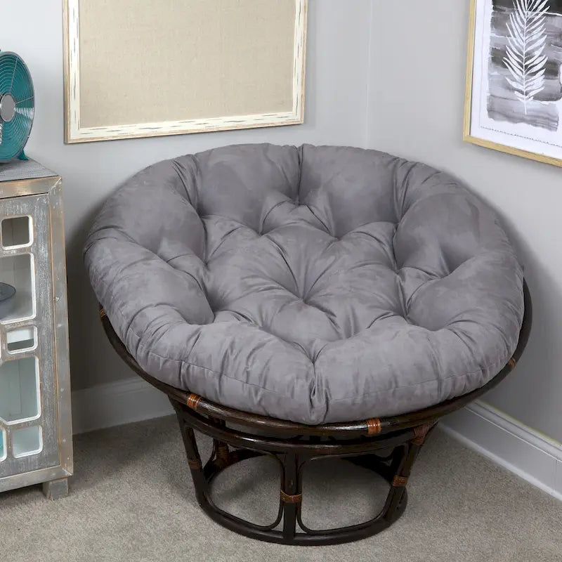 Cojín de repuesto grueso y mullido de microsuede sólido para silla Papasan