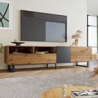 Mueble Moderno para TV de 80" con Doble Espacio de Almacenamiento