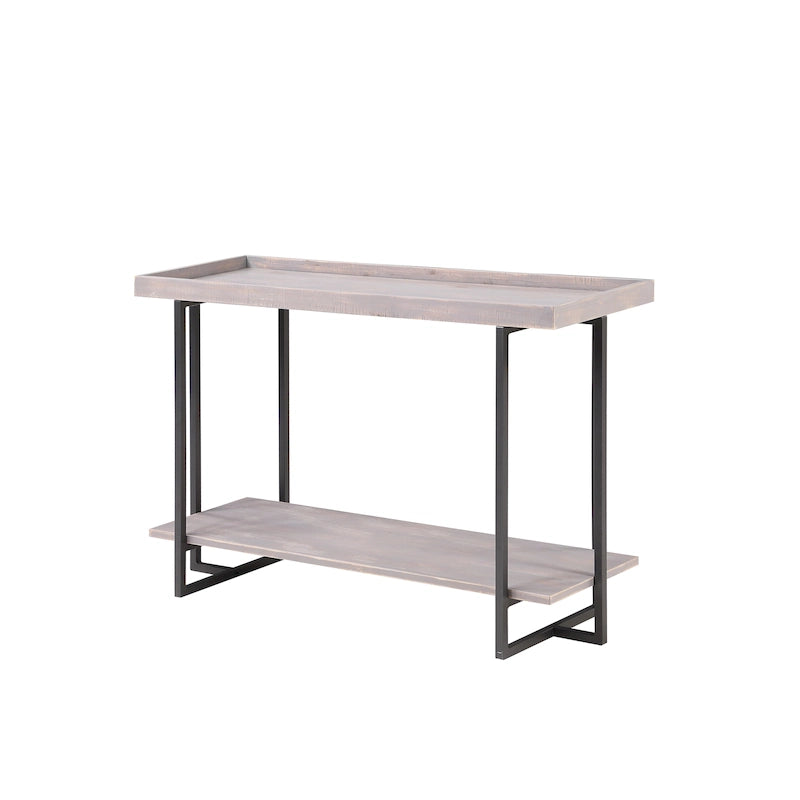 Mesa de sofá metálica de estilo rústico de 1 estante