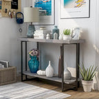 Mesa de sofá metálica de estilo rústico de 1 estante